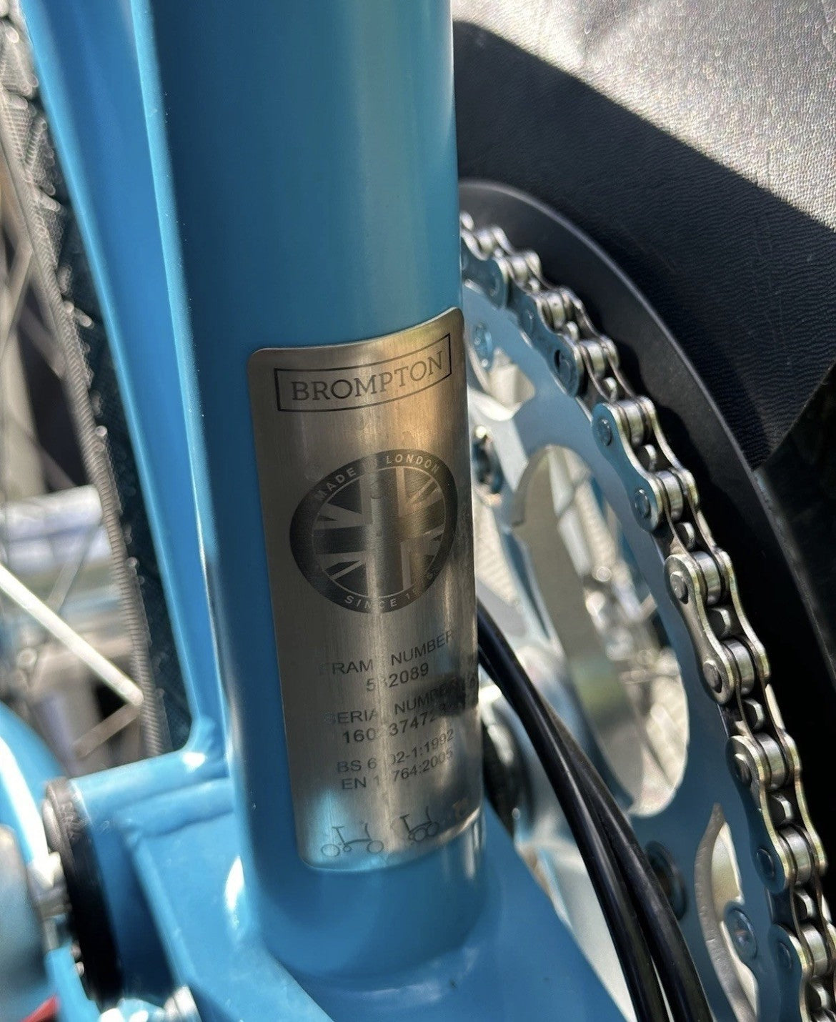 Brompton M3L Folding Bicycle Lagoon Blue Bike with Carry Bag