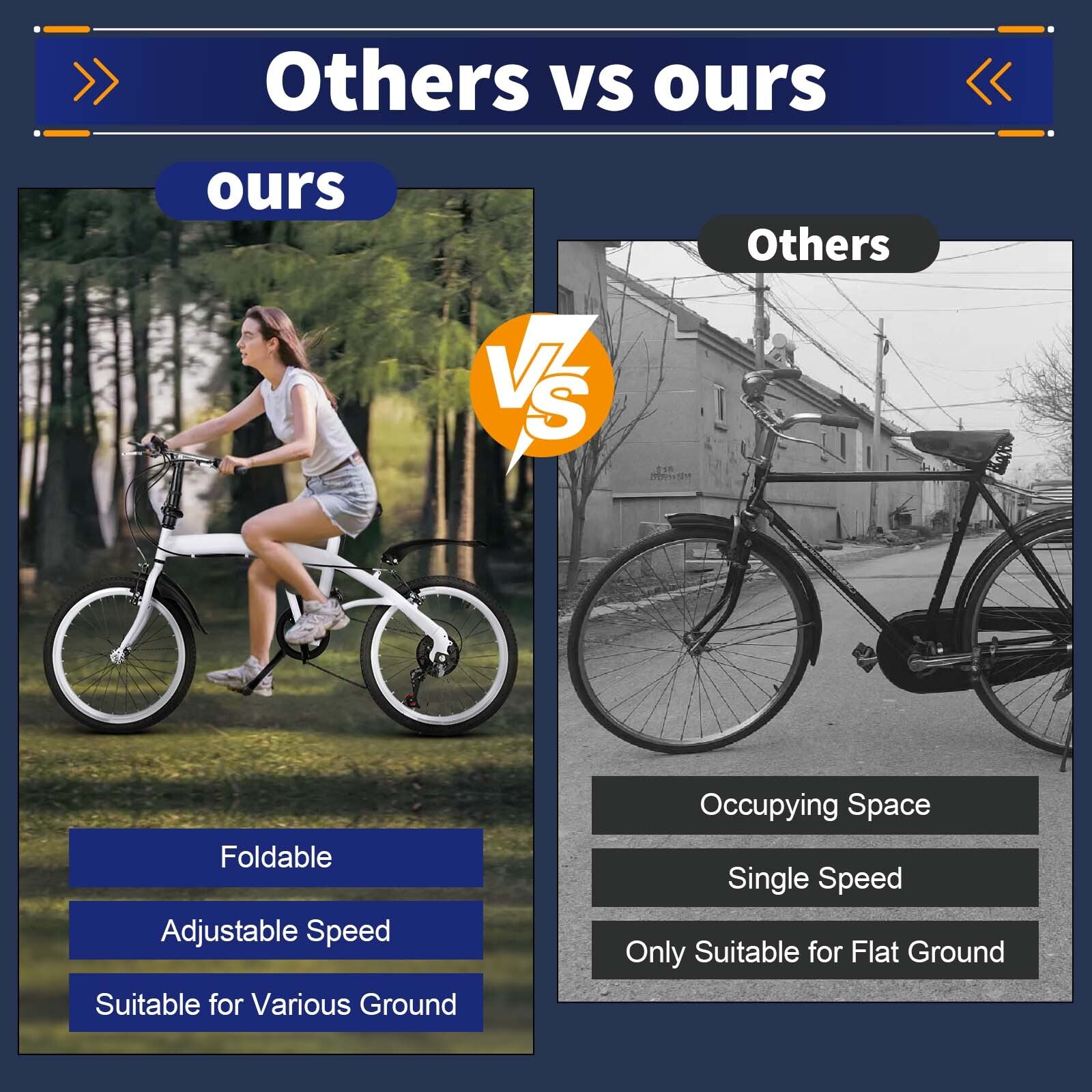 20" Folding Bike Adults Bicycle Adjustable Speed Alloy Bicycle Folding City Bike