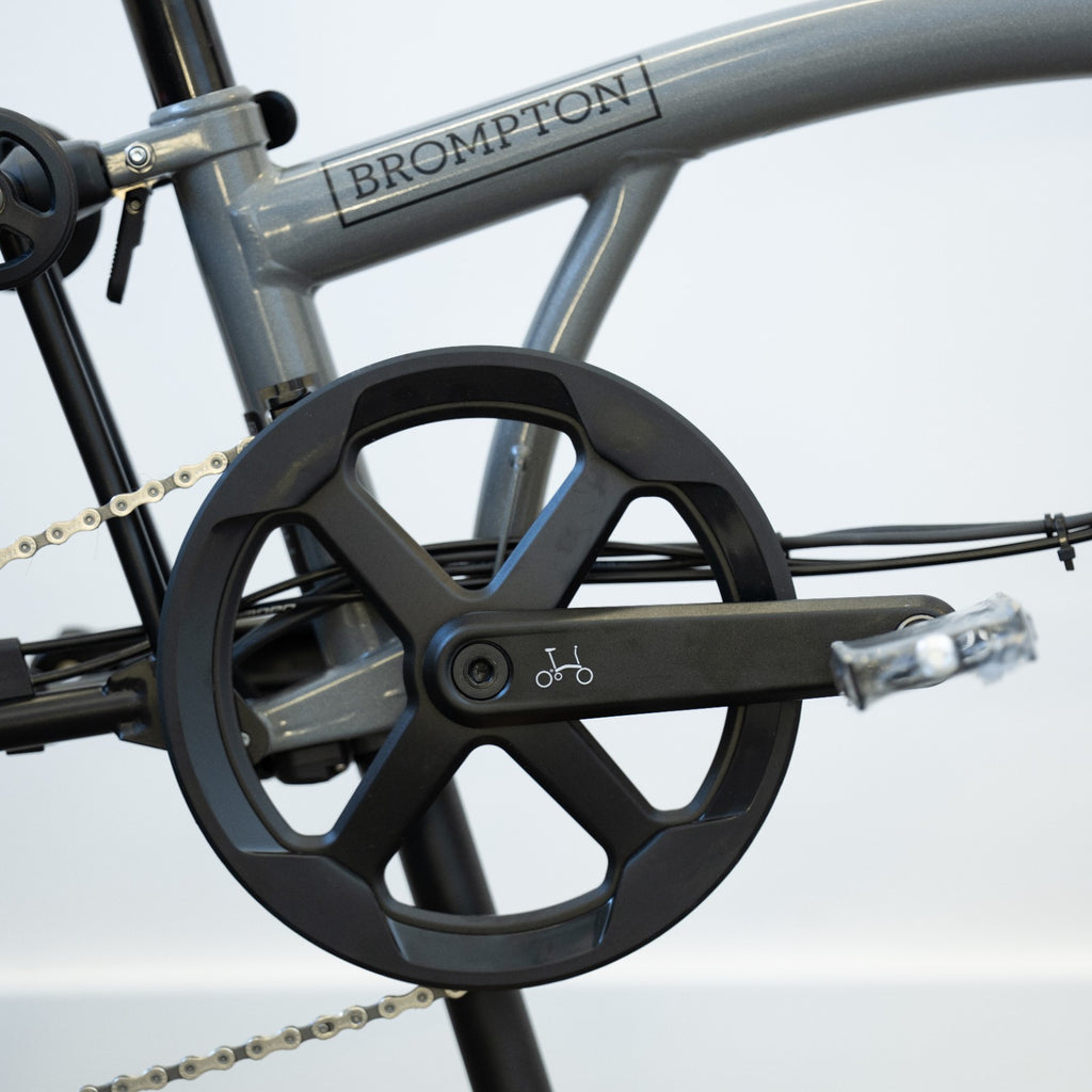 Brompton P Line Electric Storm Grey SMC Carbon Wheel Chris King Ti NOV 15.48kg