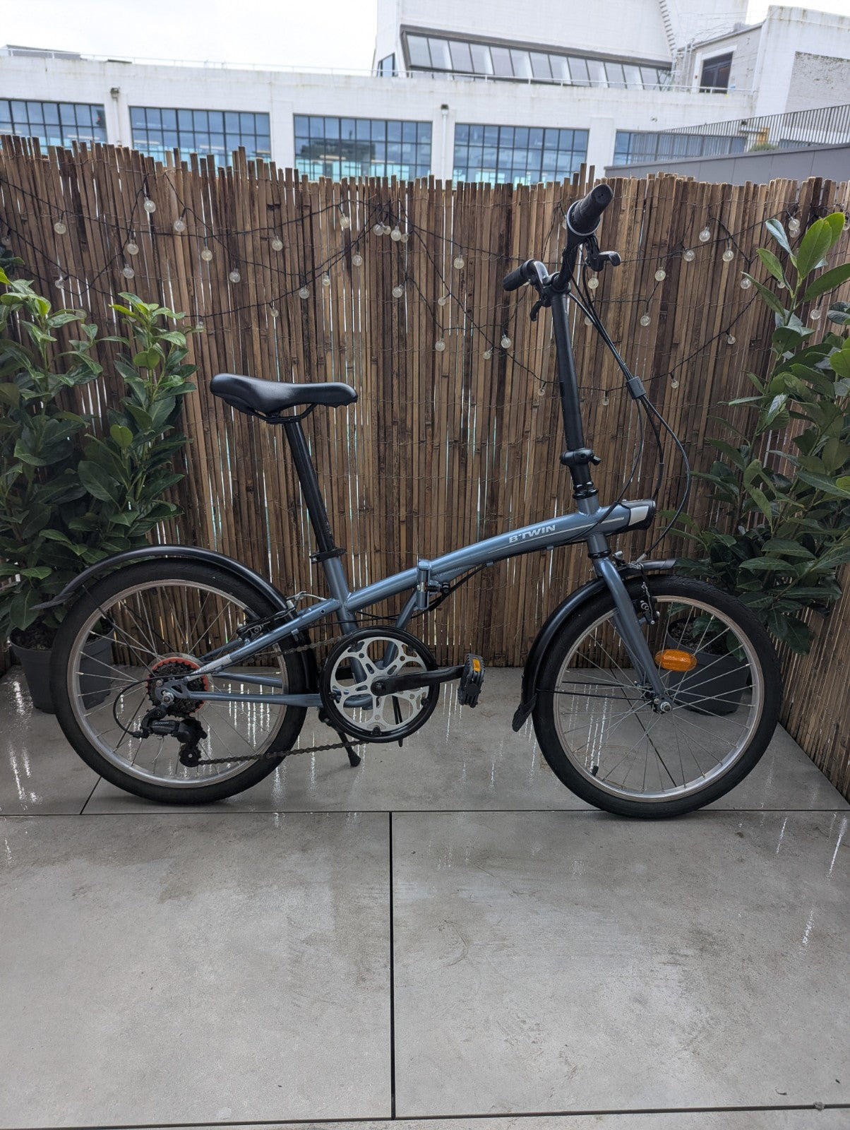 Btwin TILT 120 Blue Grey 6 Speed Folding Bike Compact B'Twin Great Condition