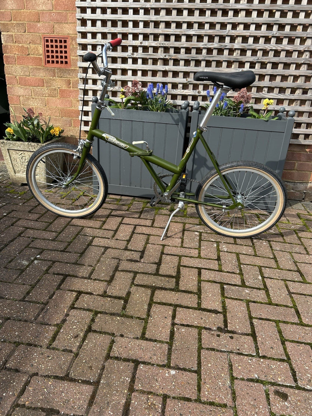 Pair of Customised Retro Nottingham-built Steel Raleigh Stowaway Folding Bikes