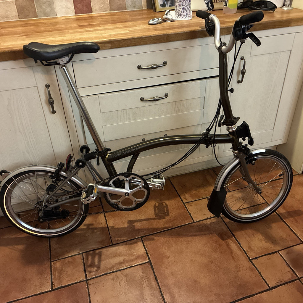 Brompton Raw Lacquer Superlight Folding Bike M6L X. Titanium Forks and Rear.