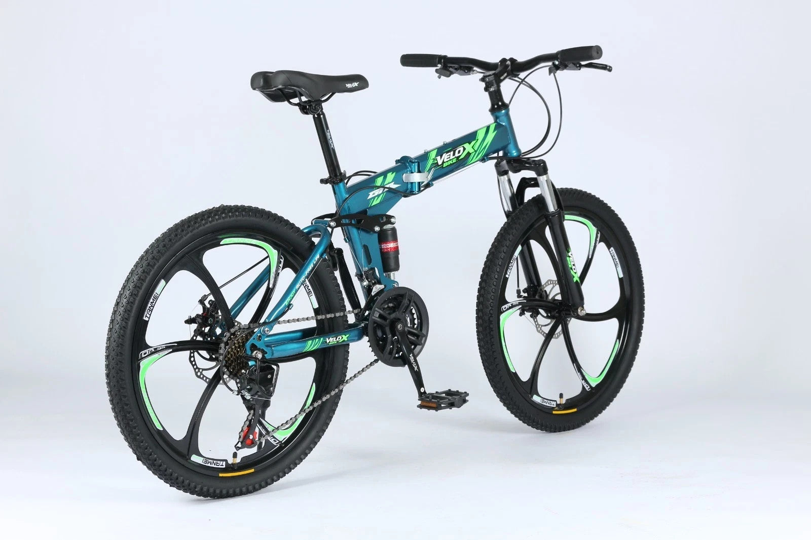 24"/26" Folding Mountain Bike – Full Suspension, Disc Brakes, Lightweight Frame