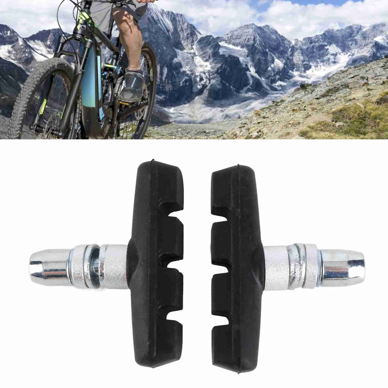 1 Pair 55mm Folding Bike Brakes Pads Bicycle VBrake Rubber Blocks With Nuts For