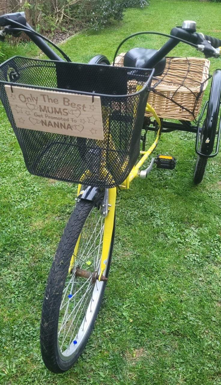 3 Wheel folding trike in good condition with gears, yellow