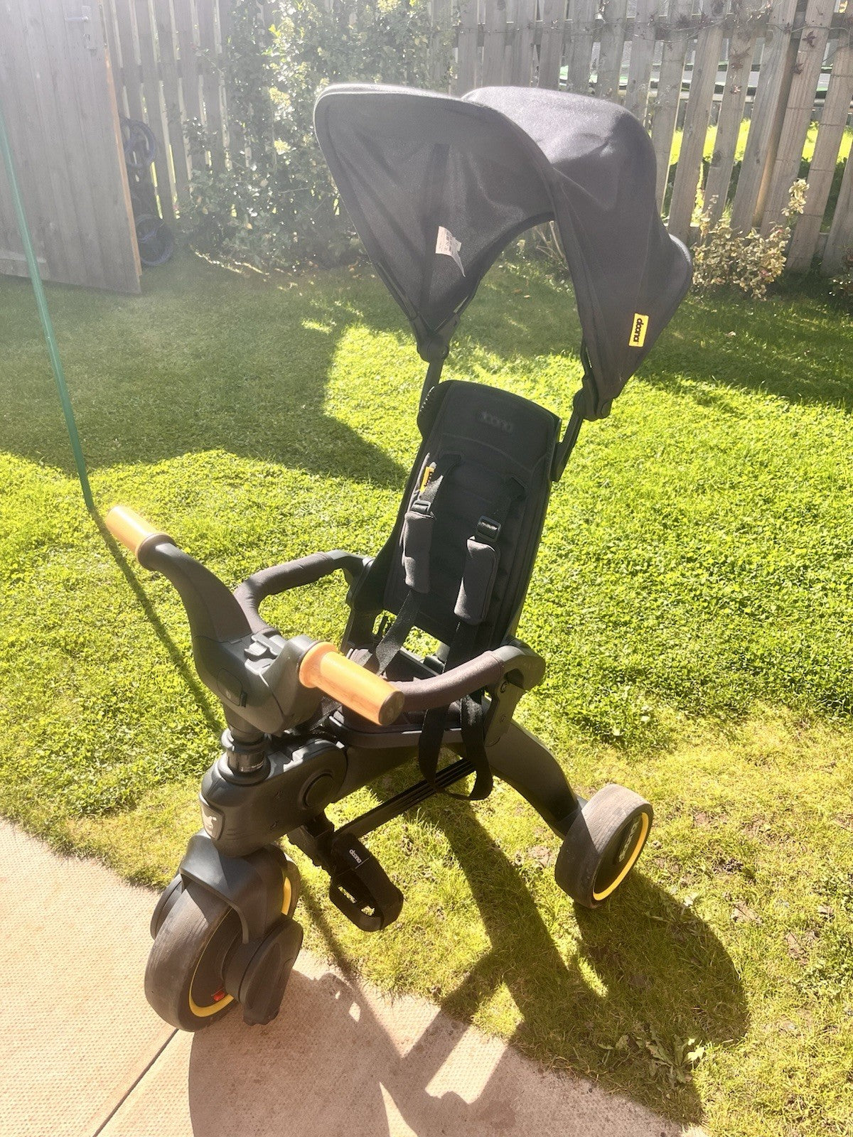 Doona Liki Trike Folding Trike w/ Push Handle, Canopy, Travel Bag & Cup Holder