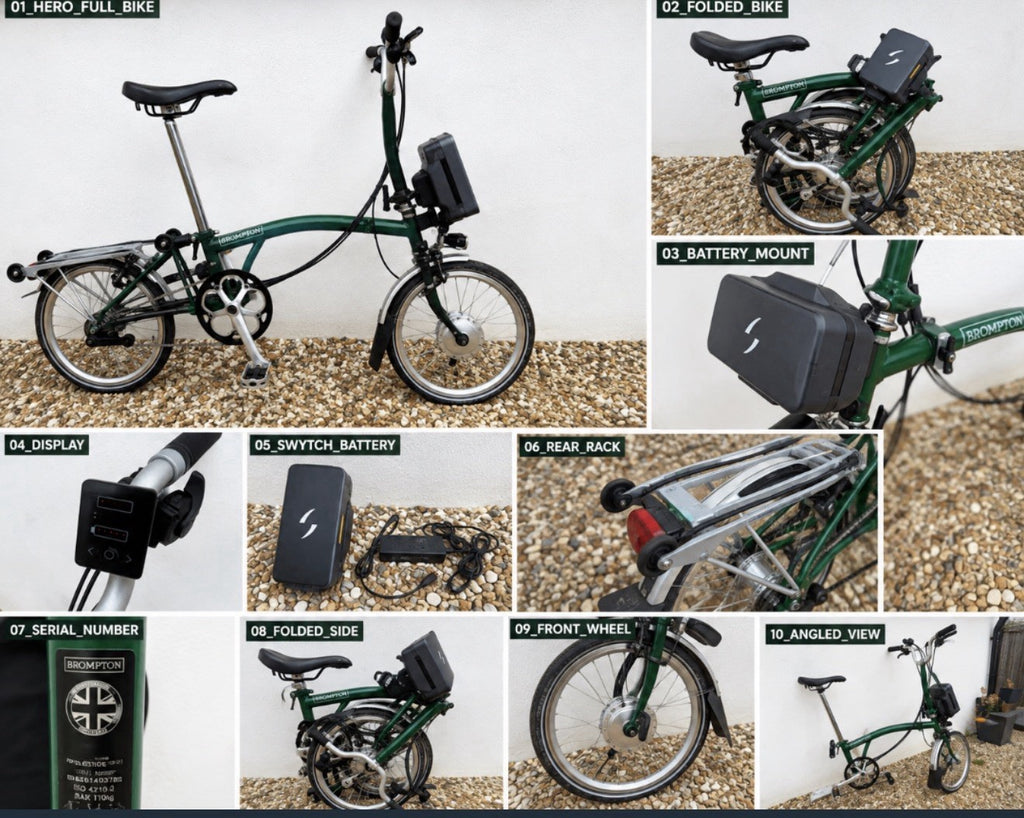 2018 Brompton M6R 6-speed in Racing Green, Swytch added