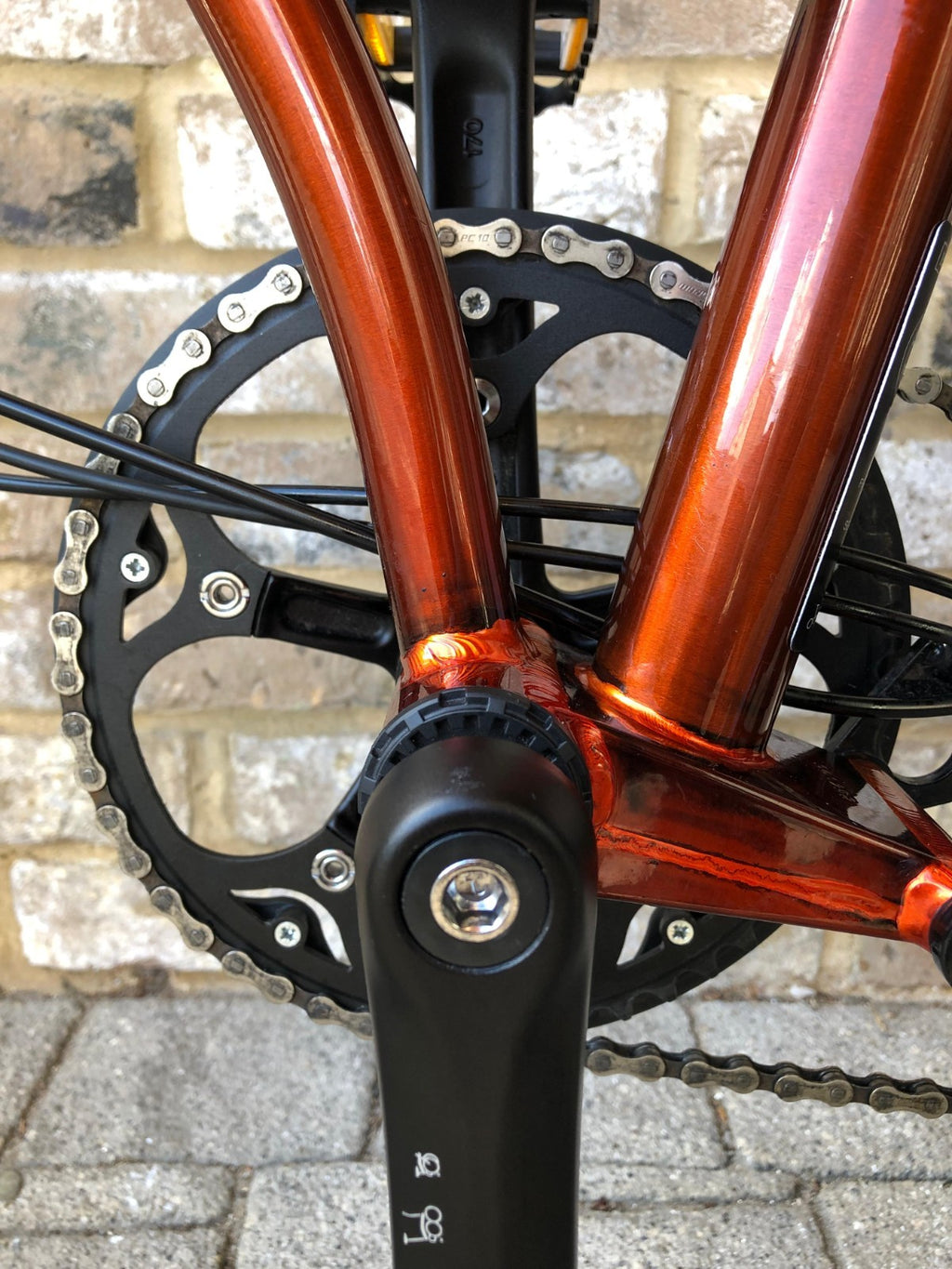 Brompton Flame Lacquer (Black Edition) Superlight Titanium with £400+ of extras