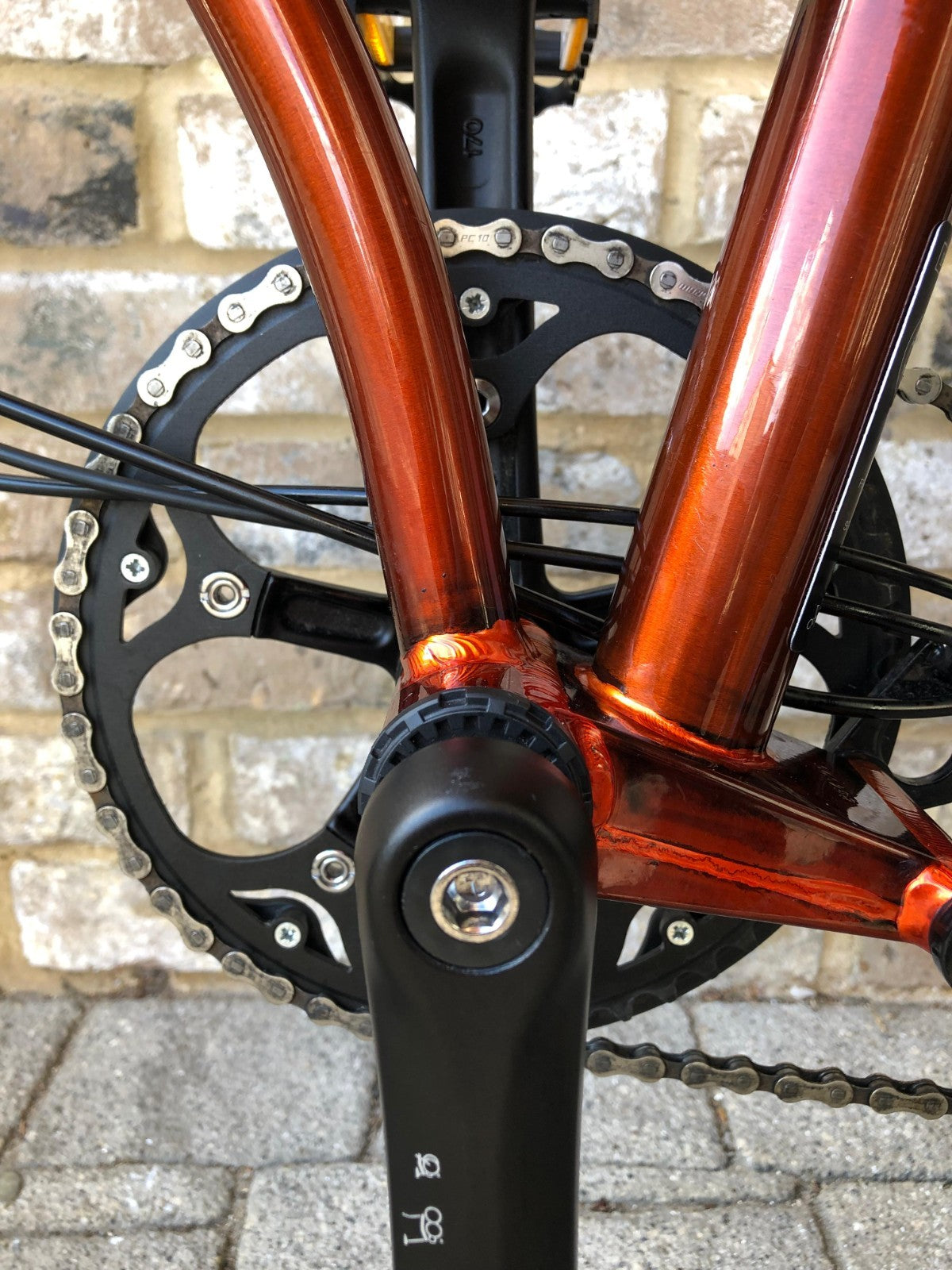 Brompton Flame Lacquer (Black Edition) Superlight Titanium with £400+ of extras