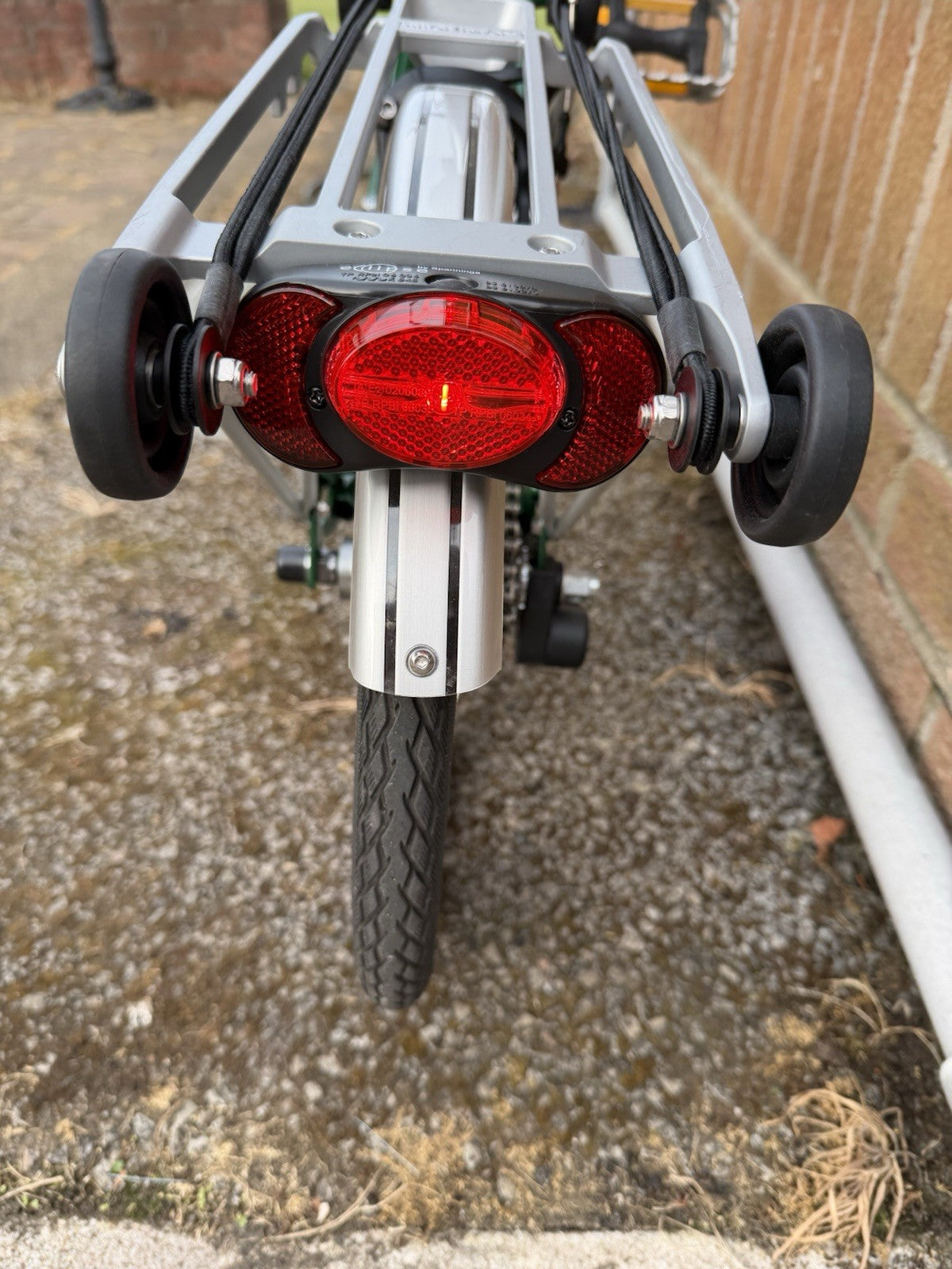 Brompton Folding Bike 16in Green/Silver w/ Front & Rear Lights Reflectors