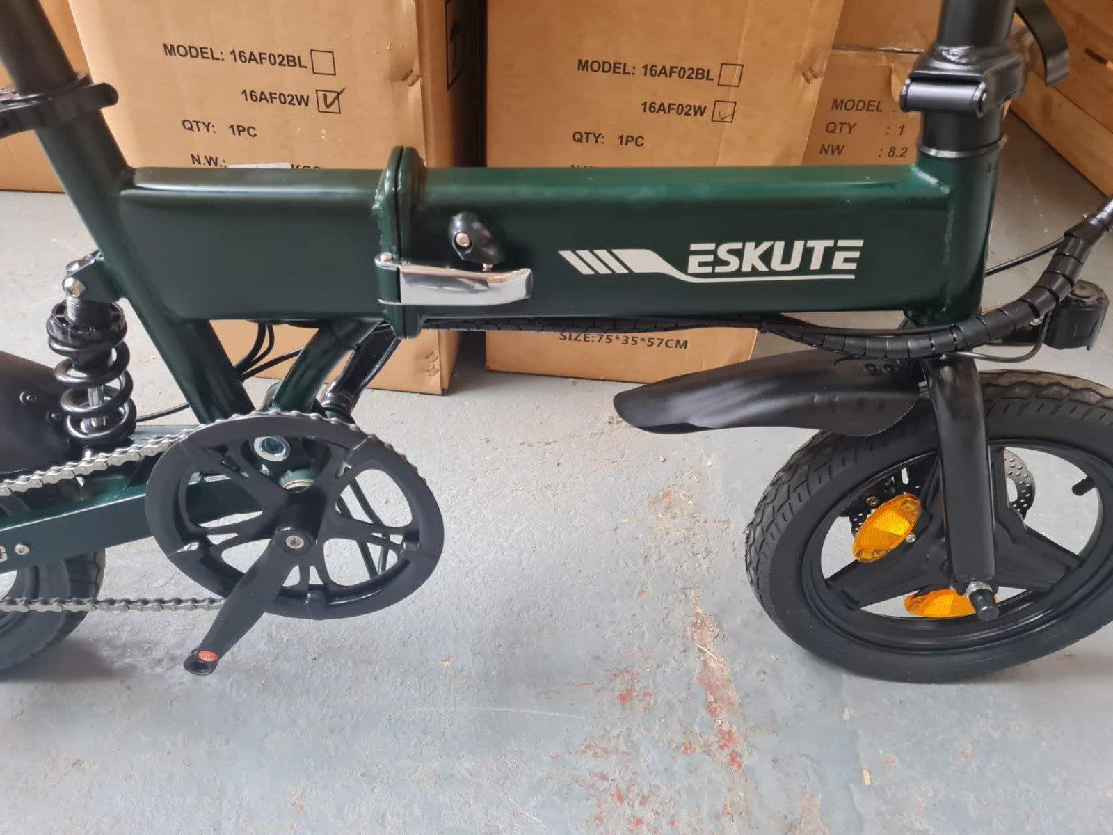 14" Portable Commuter Bike 50km 36V 7.8A Folding City Bike Full Disc-F200R Green