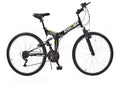 26" MTB V2 Folding Dual Suspension 18sp Gears Mountain Bike Black