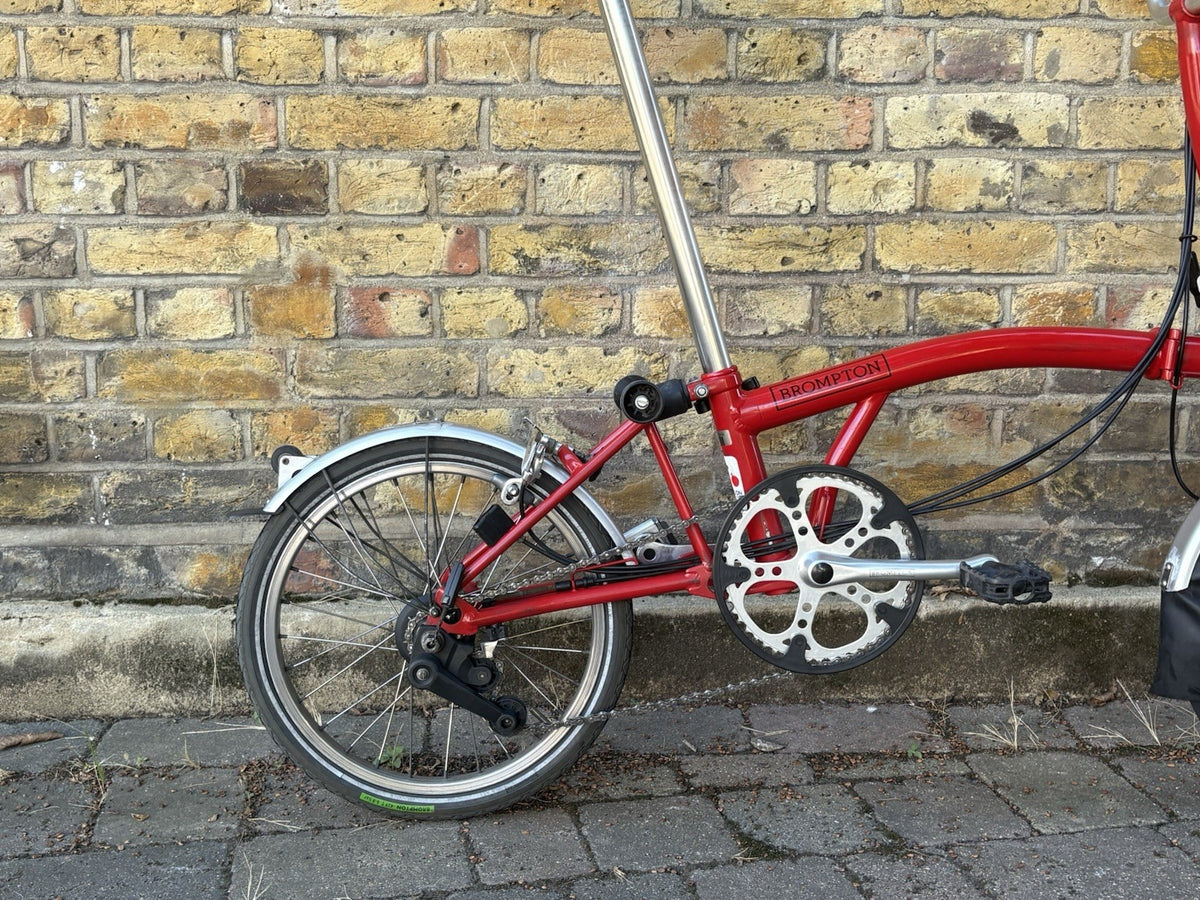 Brompton Folding Bike 2003, 6 Speed Red Good Condition With New Parts