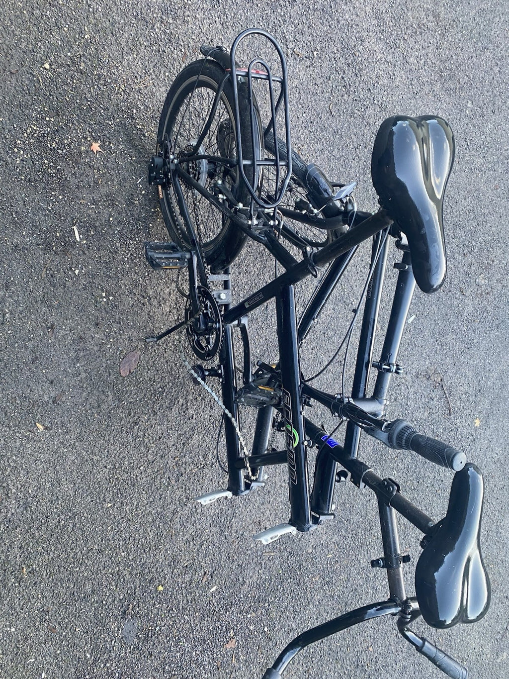 Ecosmo 20 Inch Wheel Folding Tandem Bicycle Bike Black