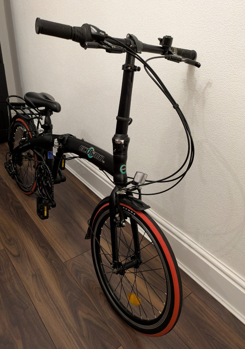 Ecosmo Alloy Folding City Bicycle (20 inch) Black,7 Speed SHIMANO -20AF09BL