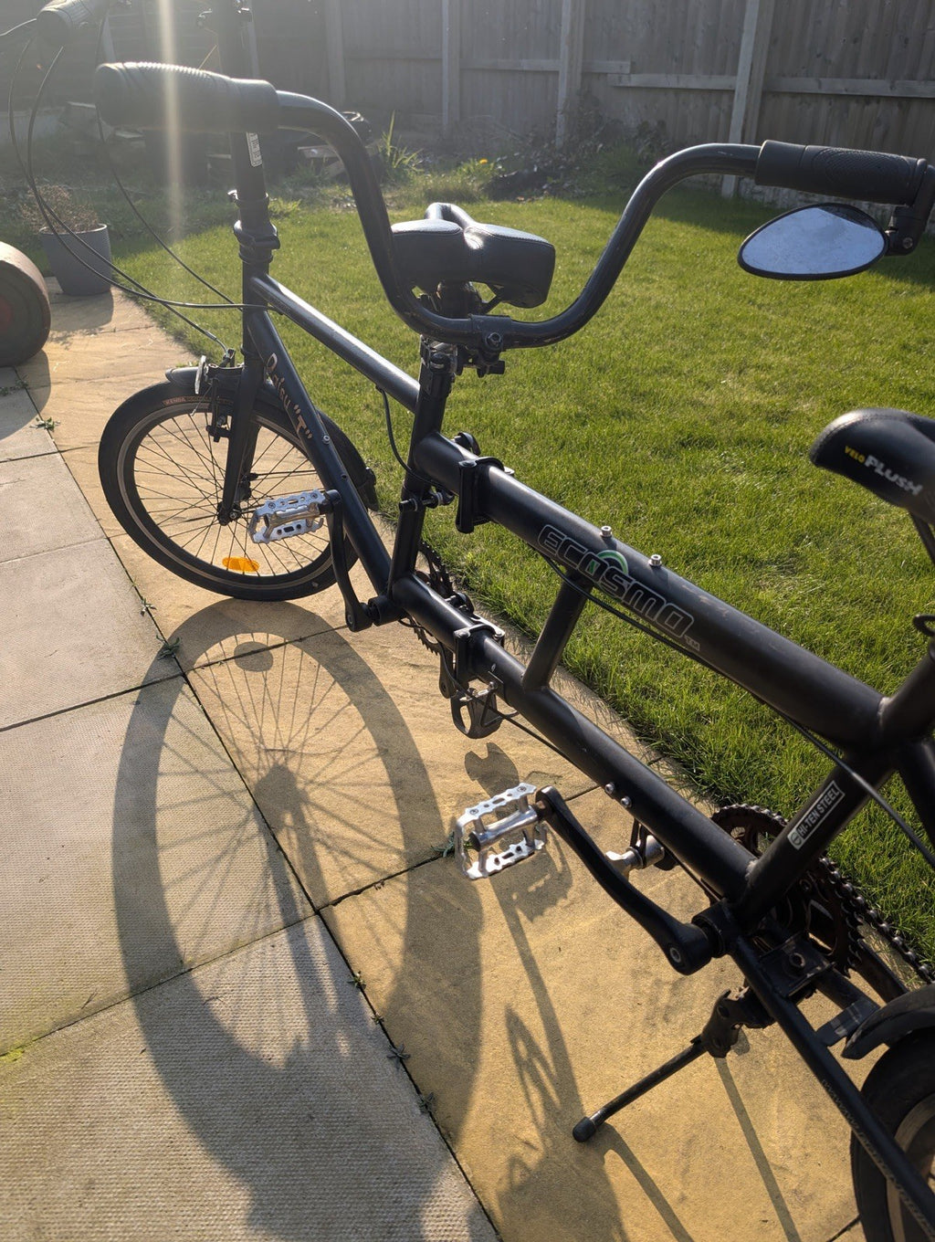 Ecosmo 20TF01BL 20 Inch Wheel Folding Tandem Bicycle Bike - Black