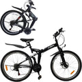 26" Folding Mountain Bike 21-Speed Shimano Disc Dual Suspension MTB