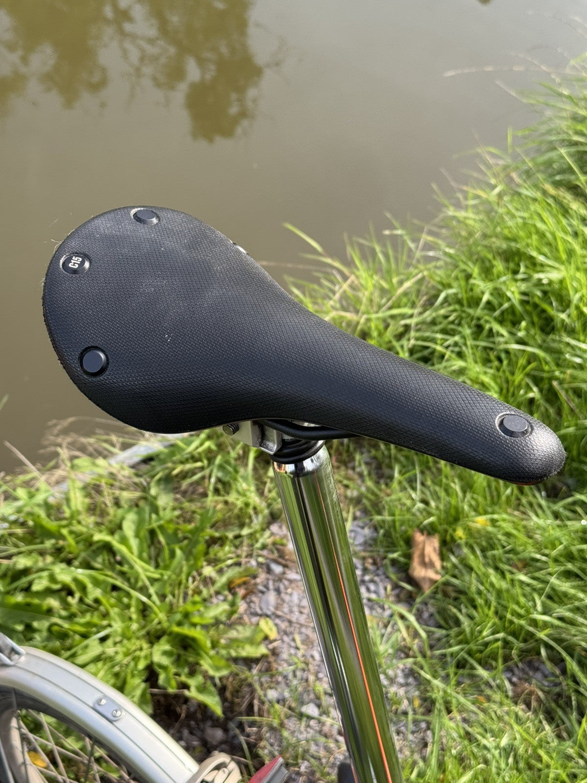 Brompton S3L Orange 3 Speed flat handlebars, Brooks Cambium Saddle