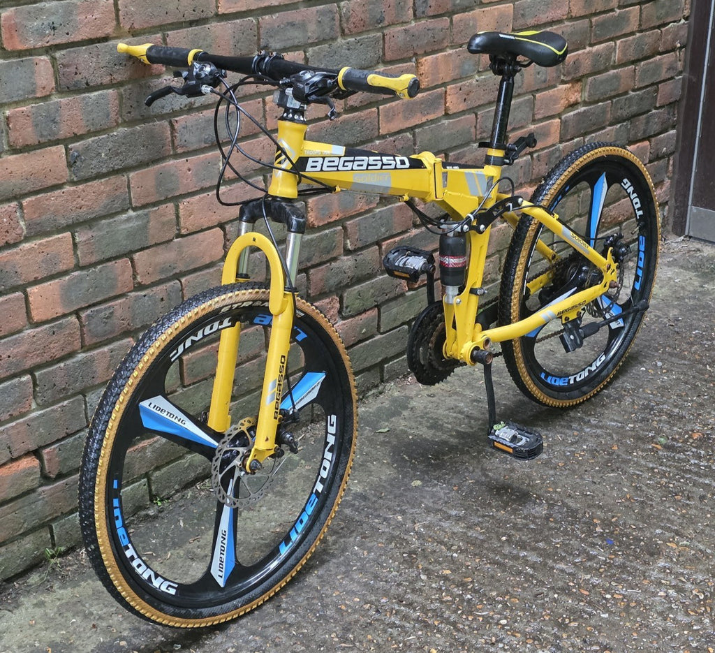 BEGASSO SOLDIER FOLD UP MOUNTAIN BIKE (42cm FRAME SIZE w/ 24" WHEELS)