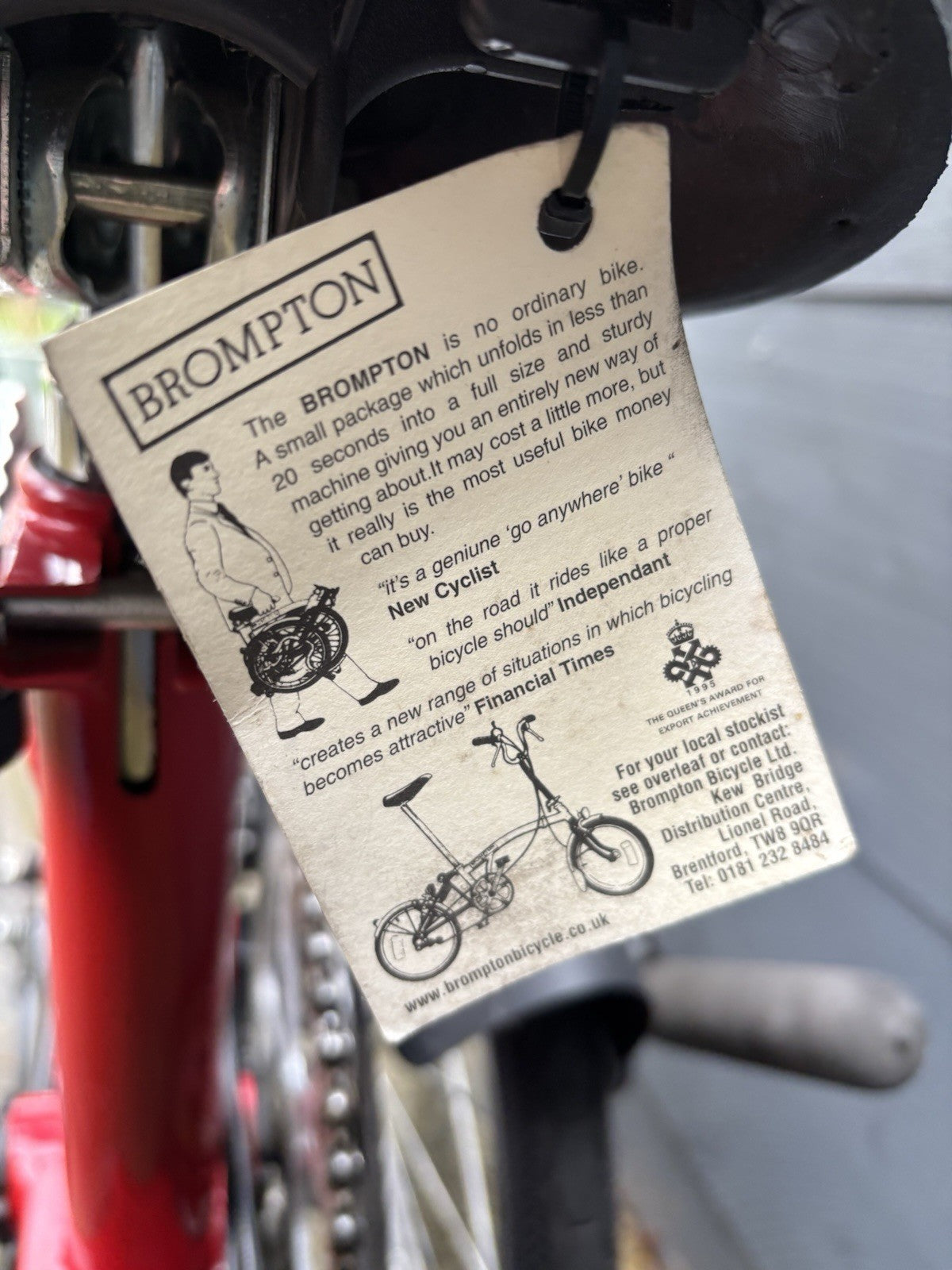 Brompton L3 (C Line) Folding bicycle in Red/Black - Test Ridden Only Condition