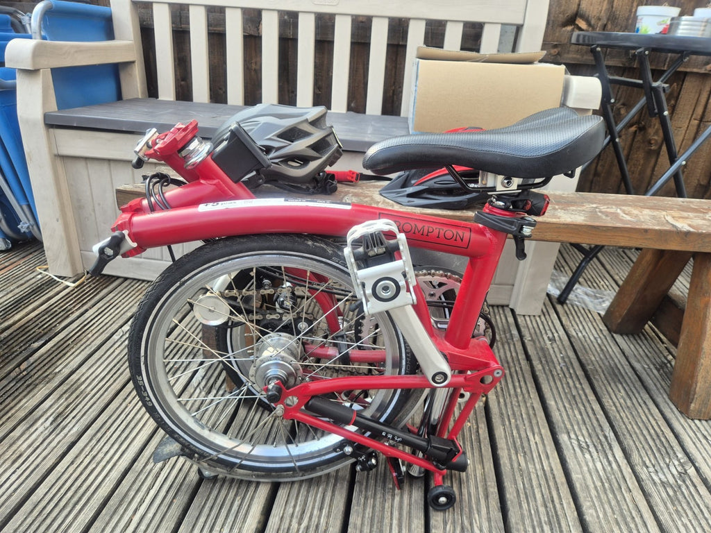 Brompton M3L Folding Bike 3-Speed, Red, Excellent Condition, Barely Used