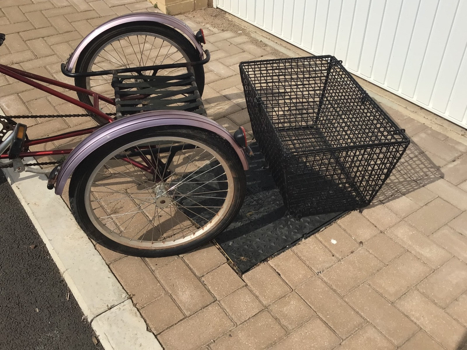 PASHLEY - Tri-1 Folding Adult Trike Burgundy Red 7 speed