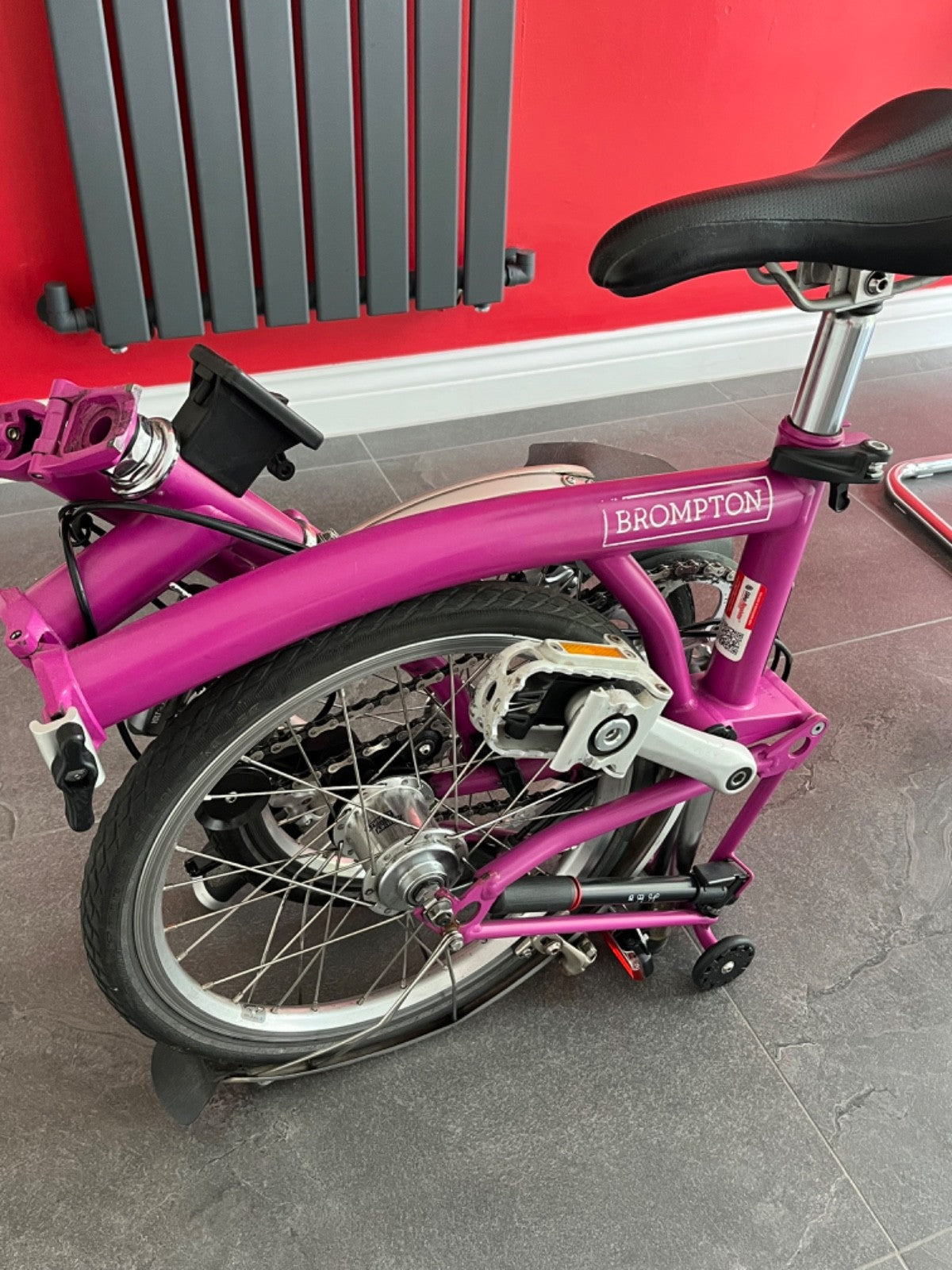 Brompton M3L folding bicycle n rare Berry Crush (2016) One Owner, Fully Register