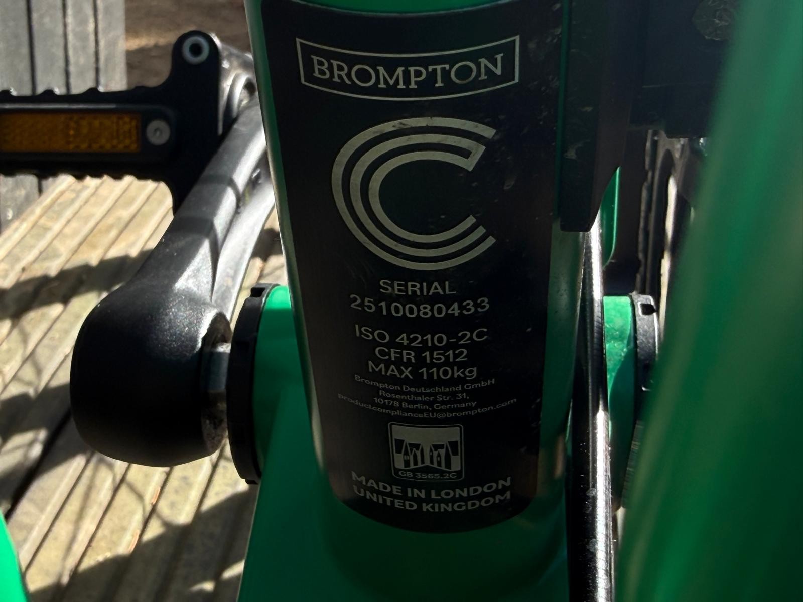 Brompton C Line 12 Speed 2025 - Mint Condition - CAMBRIDGE COLLECTION