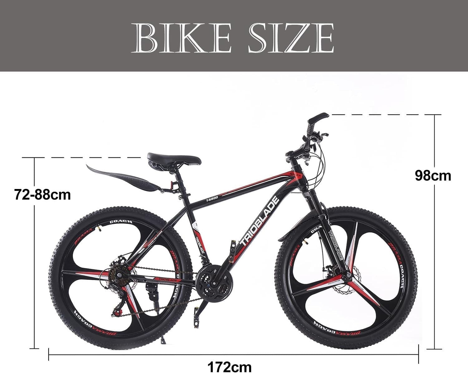 Foldable 24” Mountain Bike 21-Speed Dual Suspension Lightweight Adult Youth