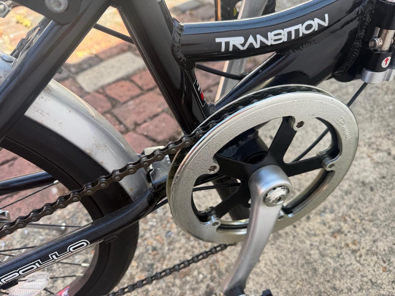 Apollo Transition 20in Folding Bike 7 Speed Aluminium Silver/Black Rear Rack