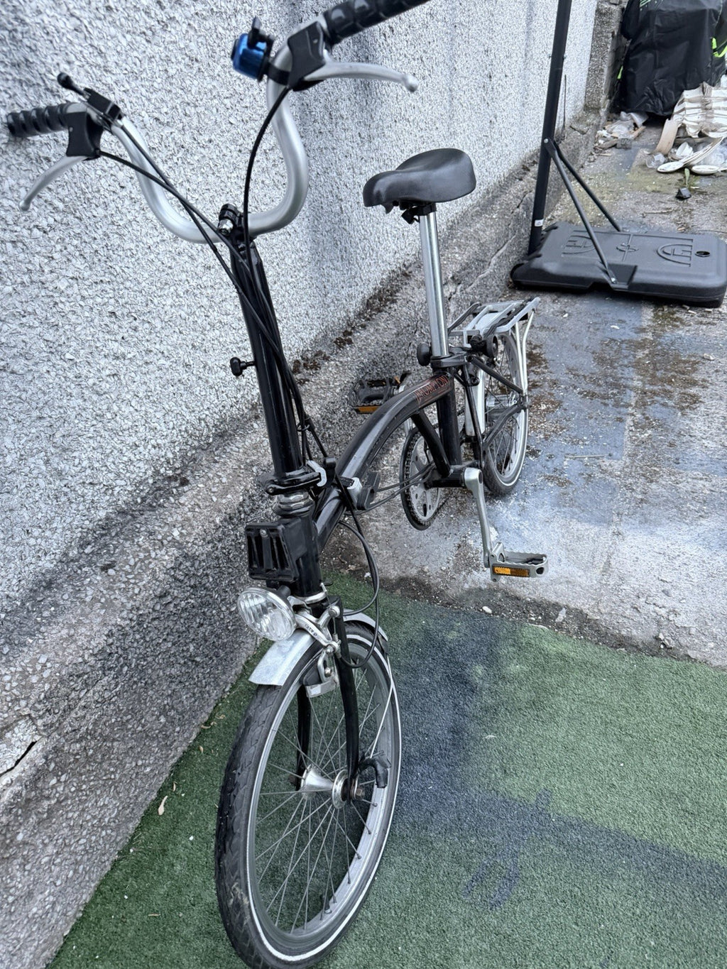 Vintage Brompton Folding Bike Made in England 3 Speed Rack Model Classic Black