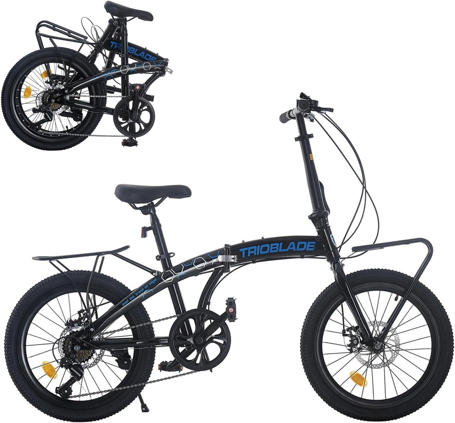 20" Folding Bike Lightweight 7-Speed Shimano Disc Brake Urban Commute