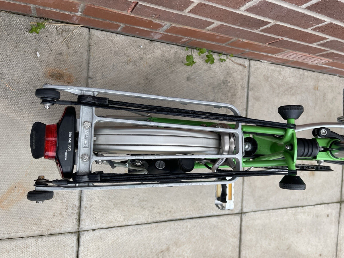 Brompton Folding Bike M6R 6 Speed Green 2008 M Type Rack Mudguards Lights