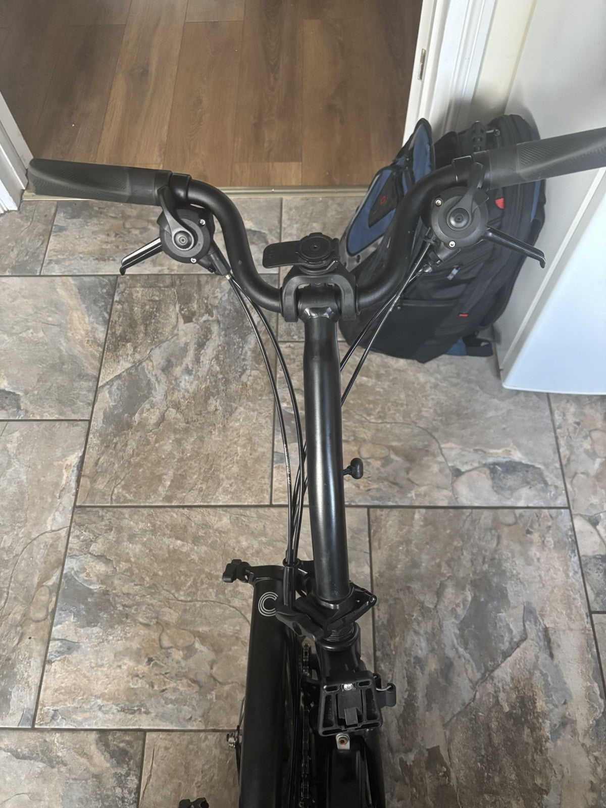 Brompton C Line 2023 Folding Bike Black 16in Mudguards 6 Speed Steel