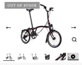 Brompton C Line Bike 12 Speed 16 in Plum Red Mid Handlebar