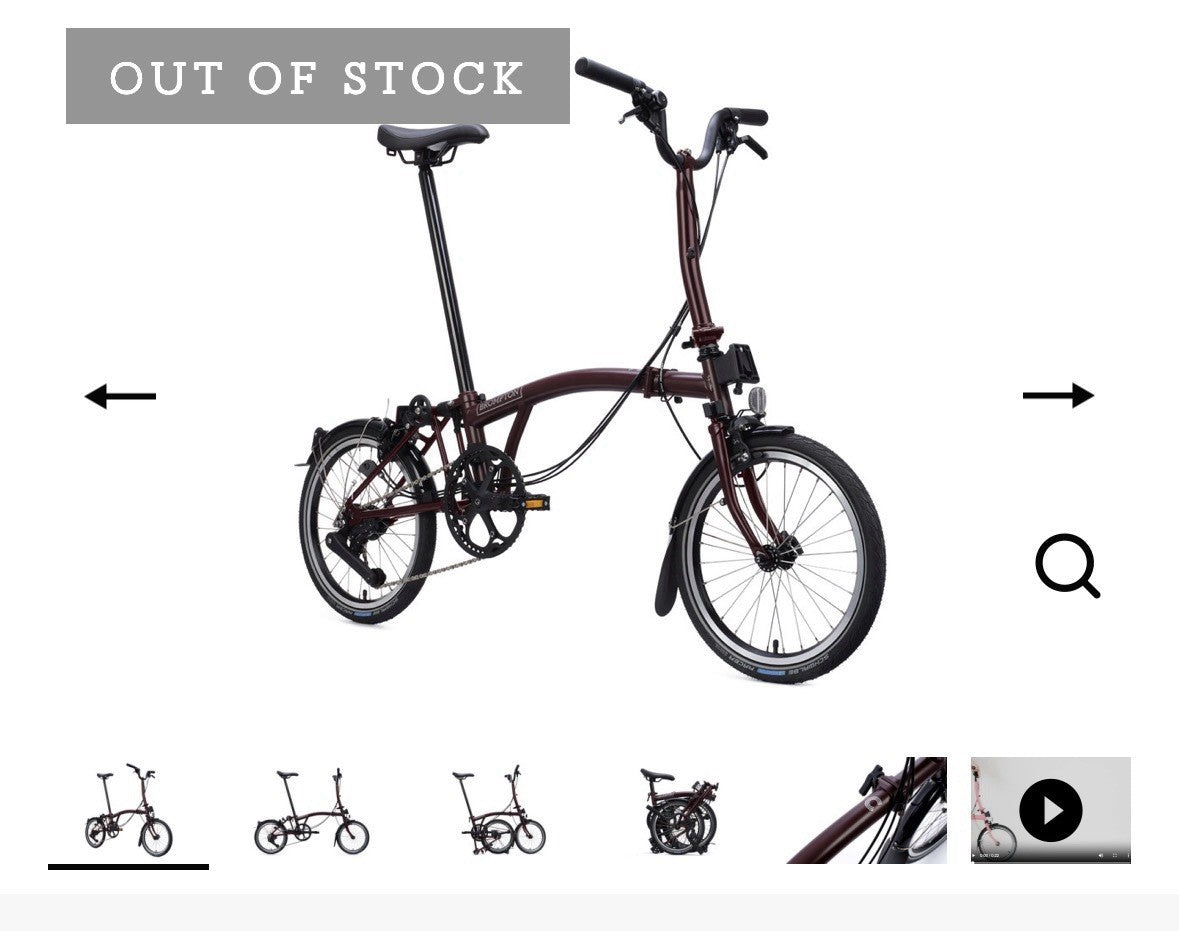 Brompton C Line Bike 12 Speed 16 in Plum Red Mid Handlebar