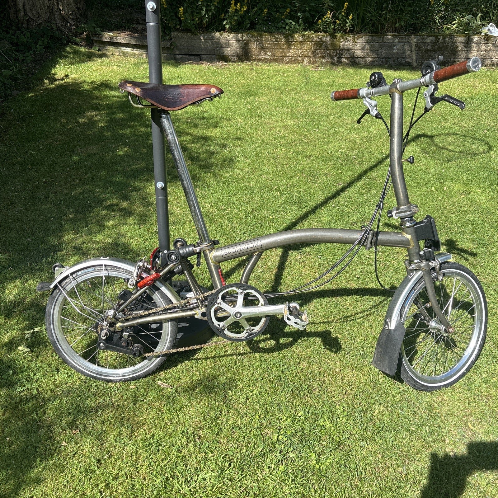 Brompton Folding Bike 6-Speed, Raw Lacquer