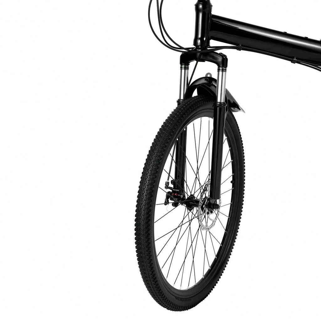 26 in Folding Mountain Bike 21-Speed MTB Bicycle Full Suspension Disc Brake Bike