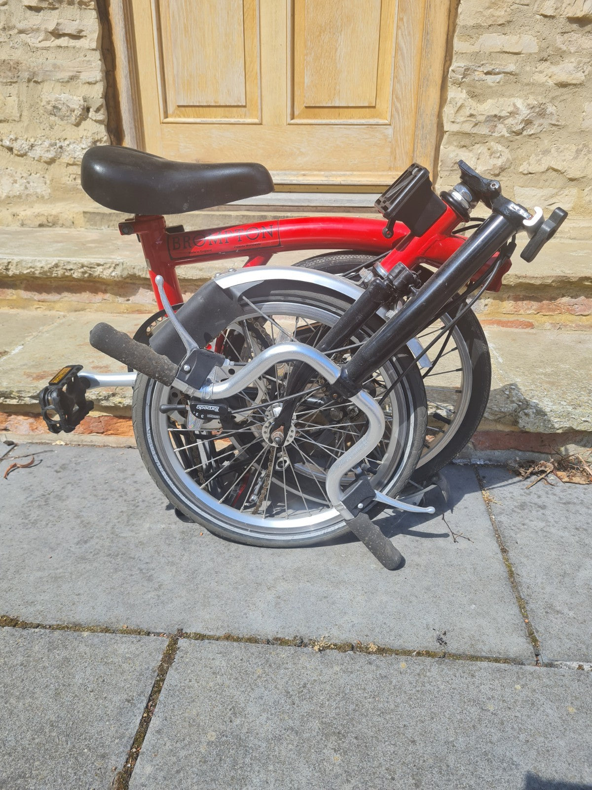 Brompton M3L Folding Bike Red and black