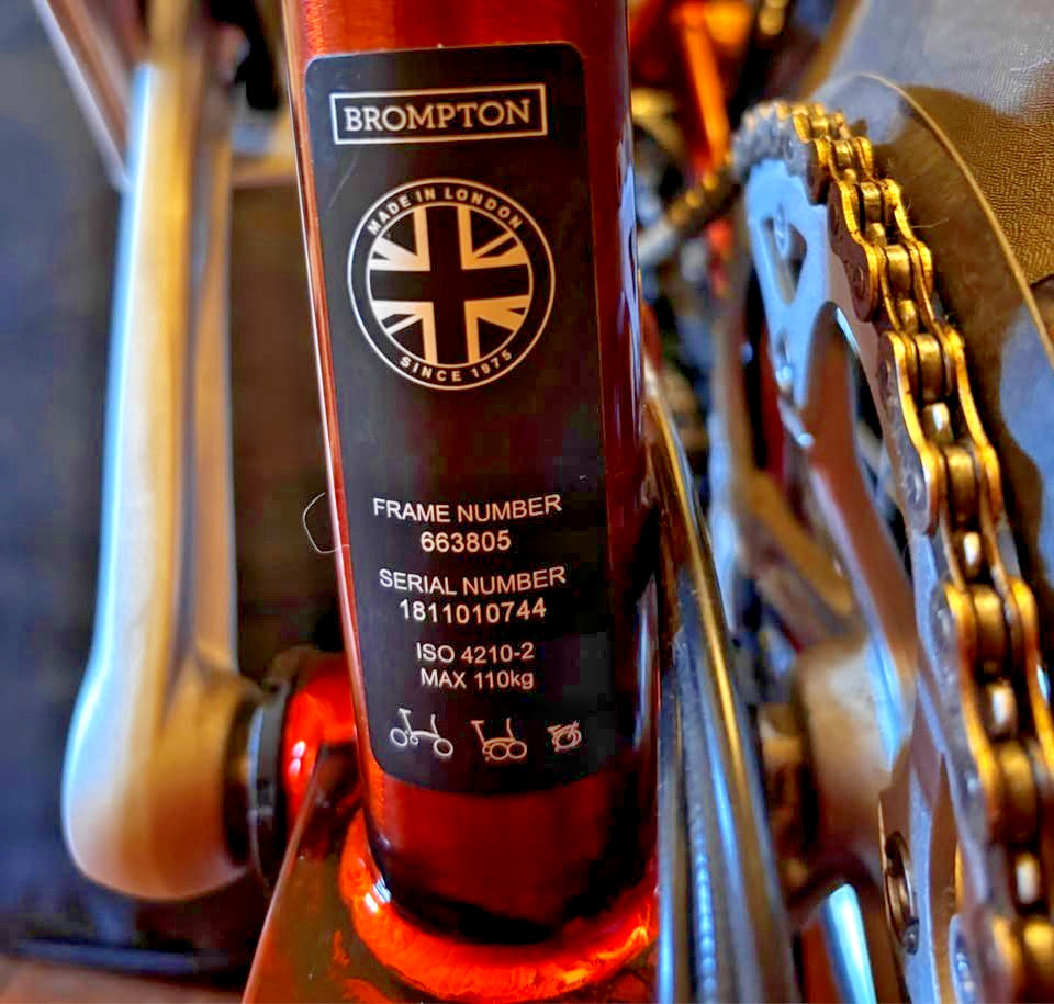 Brompton bike 6-Speed C Line (M6L) – Flame Lacquer Orange – MINT CONDITION