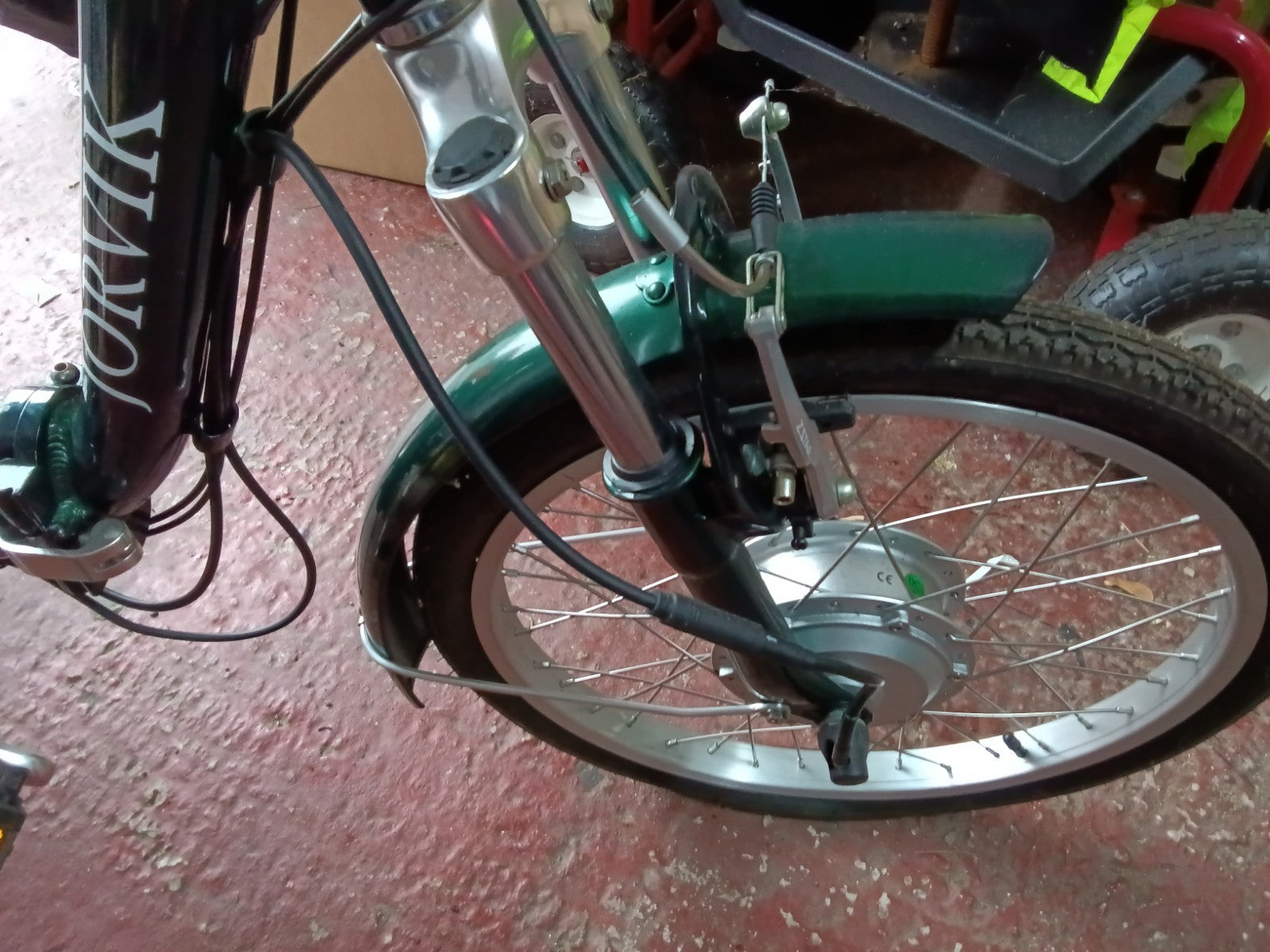 Yorvik Folding Tricycle Bike finished  Metallic Green paint.