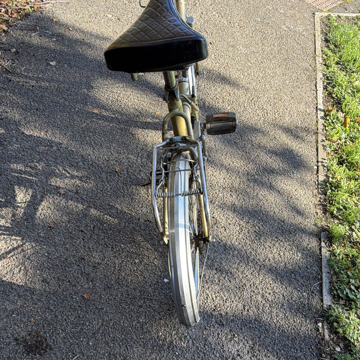 SPRICK 20in Unisex Folding Bike Gold/Silver Steel, Rear Rack Reflectors