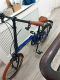 Raleigh Stowaway Folding Bike 20in Blue 28cm V-Brake Rear Rack Mudguards
