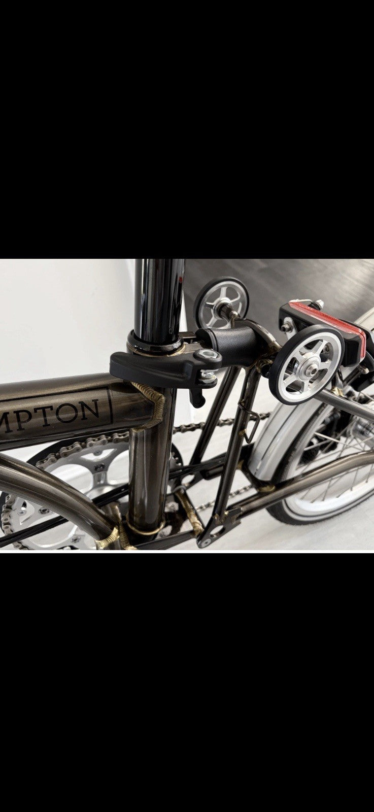 Brompton Folding Bike 16 in black lacquer with Mudguards & Reflectors
