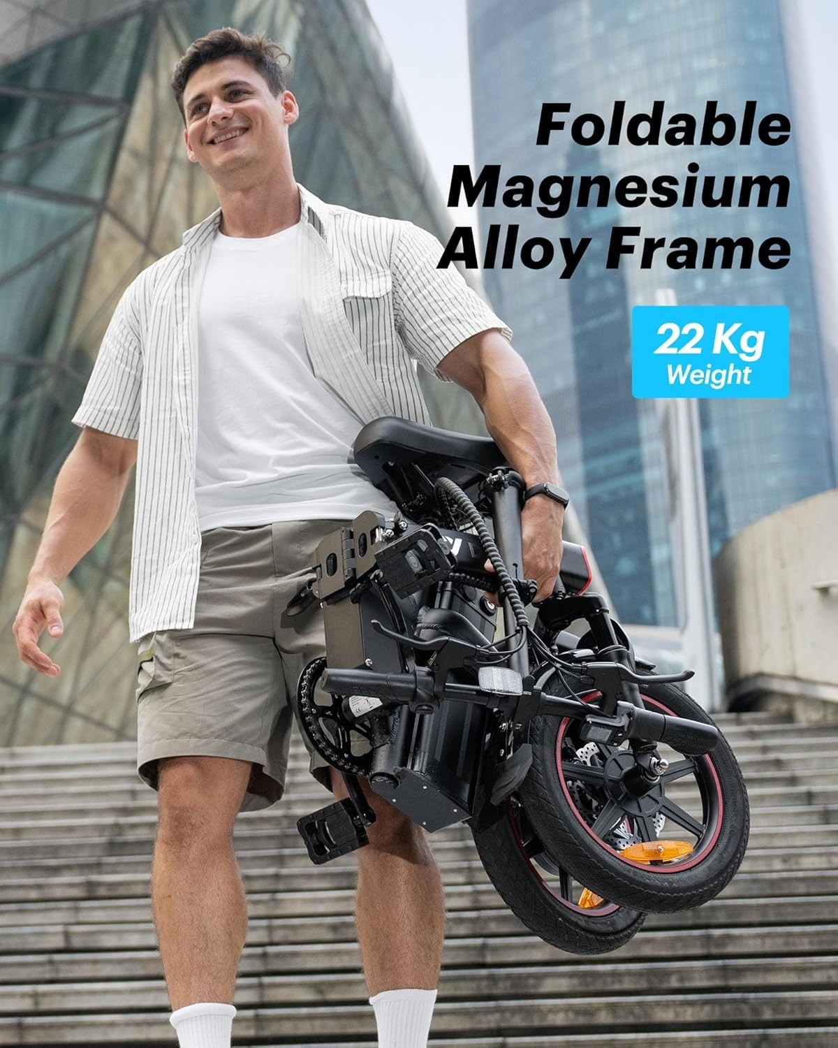 DYU A5 14" Portable Folding bike with LCD Display