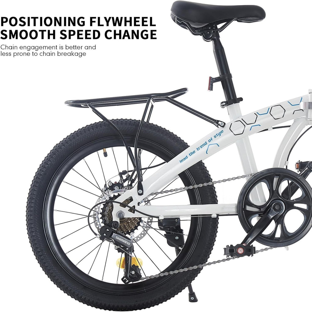 Lightweight 20” Folding Bike with 7-Speed Shimano & Disc Brakes