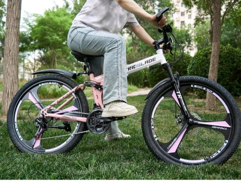 24"-27.5"Folding Mountain Bike 21Speed Full Suspension Bicycle For Men WomenGift
