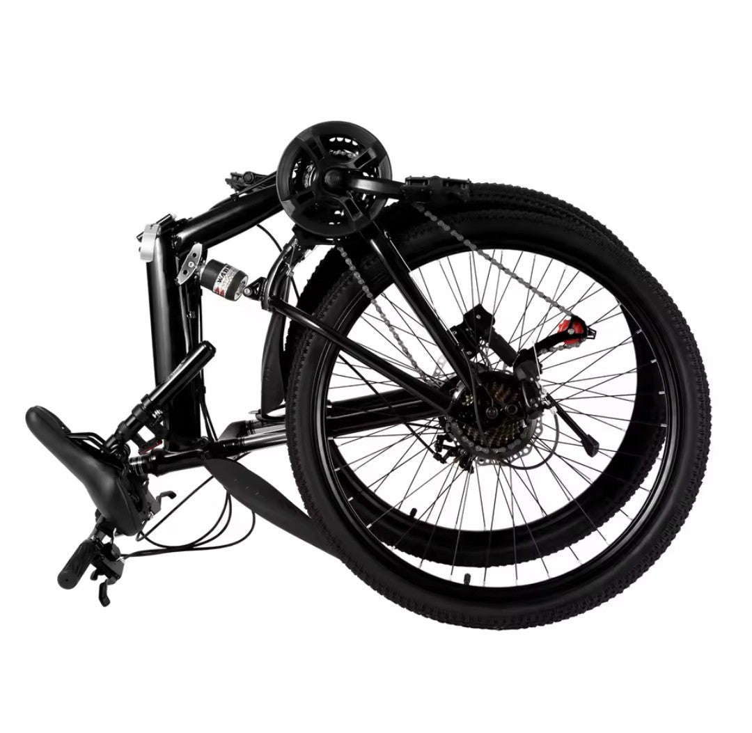 26" Folding Mountain Bike 3-Speed Foldable Bicycle Commuter City Bike Adult UK