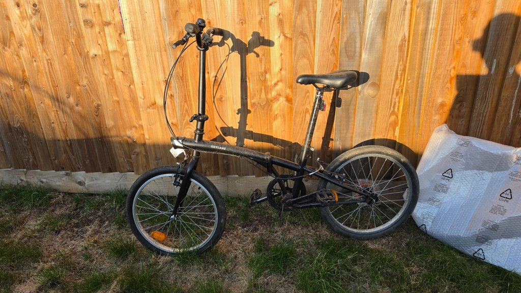 Oxylane Folding Bike Black 6 Speed Commuter Bicycle