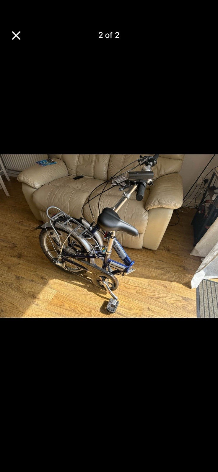 Ammaco Panna Lite 20in Folding Bike Blue/Silver Rear Rack Mudguards V-Brake
